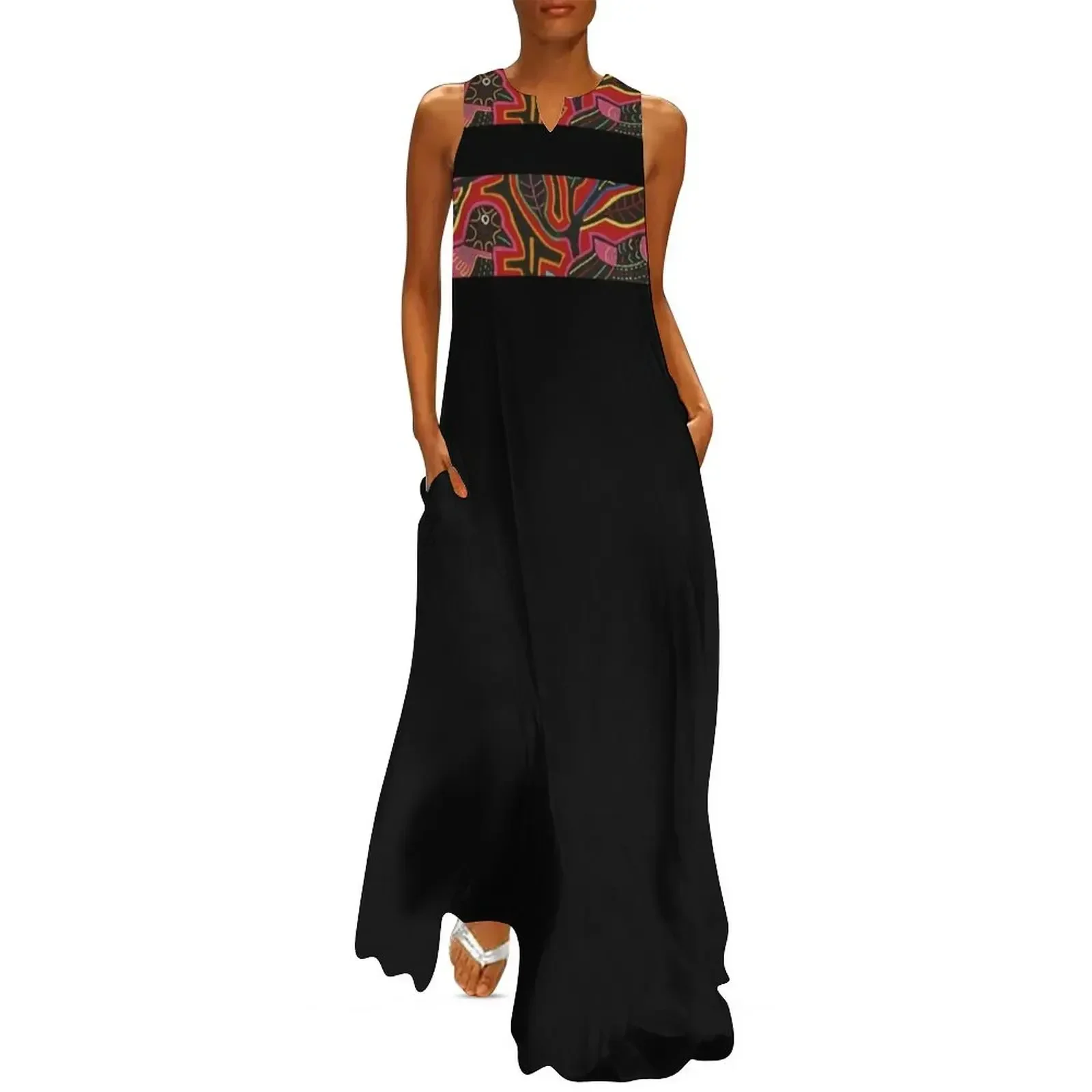 

Mola de Panama Long Dress loose summer dress beach outfits for women african dresses for woman Dress