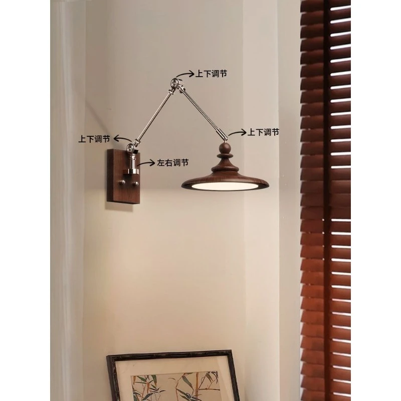 Medieval wall lamp Bedroom rocker bedside lamp, wall lamp French retro designer reading lamp