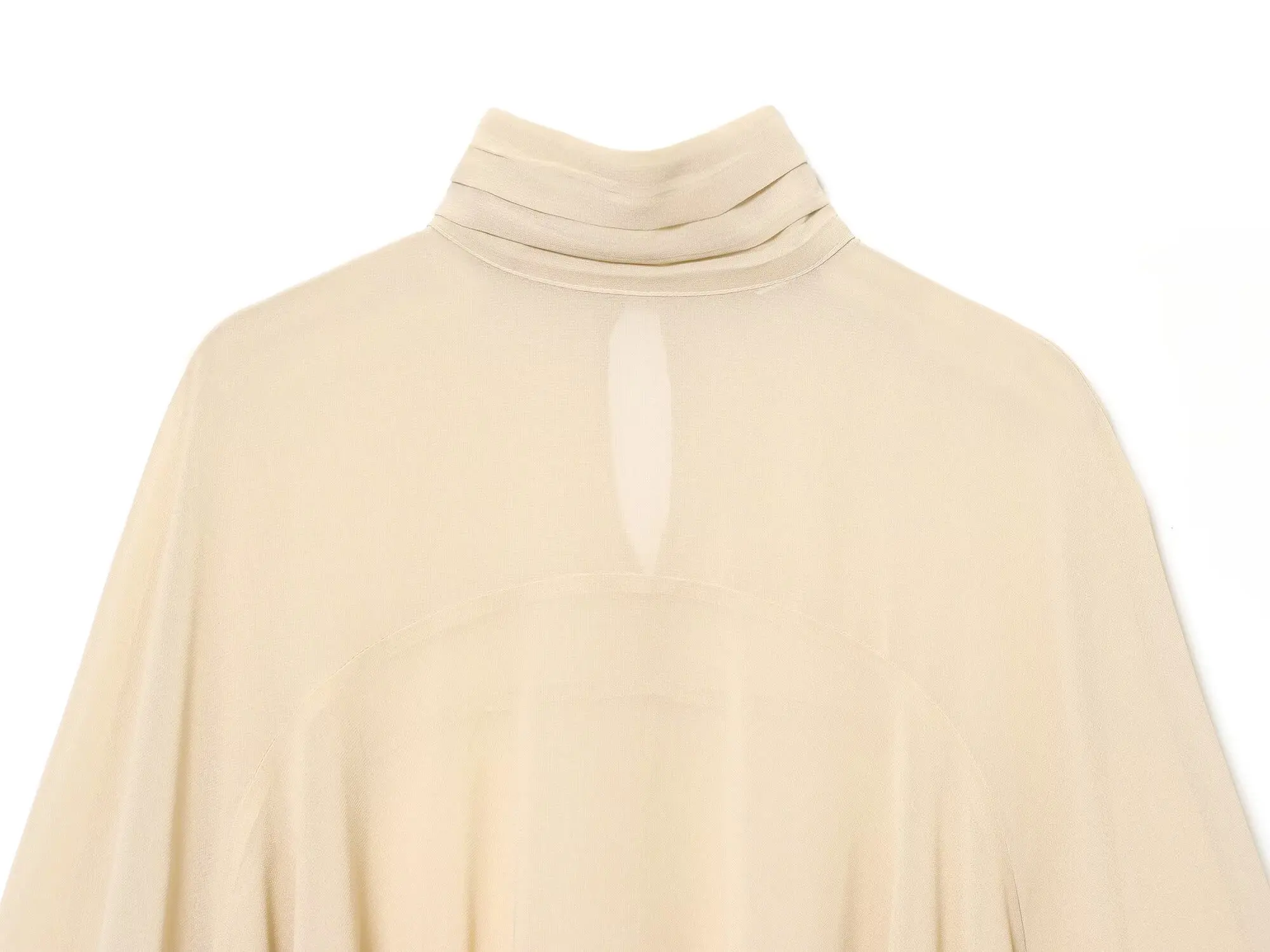 قميص BSAY غير متماثل ملابس نسائية موضة خريف 2025 جديد مطوي وياقة واقفة فضفاضة بأكمام طويلة ملابس علوية أنيقة للسيدات