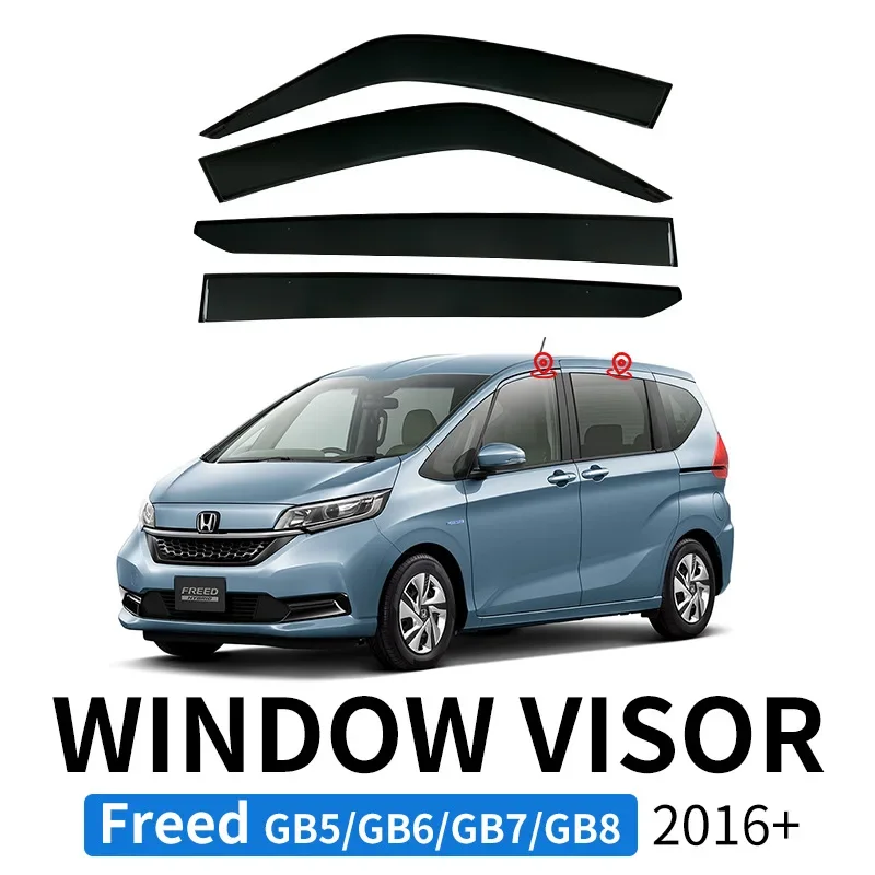 Für Honda MK2 GB5 GB6 GB7 GB8 2016-2023 Auto-Fenster-Windabweiser Regenschutz Sonnenschutz Karosserie-Kit