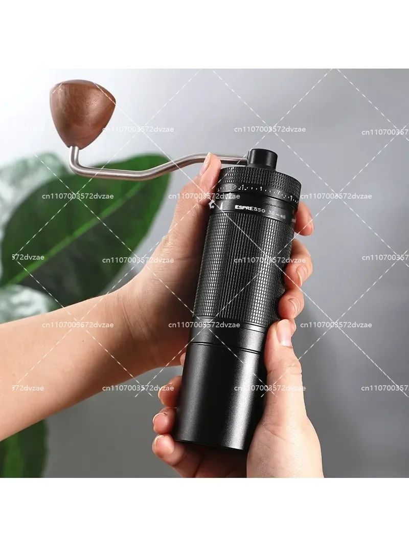 External Adjustable Hand Crank Coffee Grinder, Steel Core Burr Mill, Ultra-High Precision 180 Grid