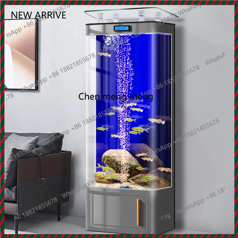 

Integrated glass fish tank ecological self-circulation living room small aquarium TV cabinet next to water-free goldfish tank