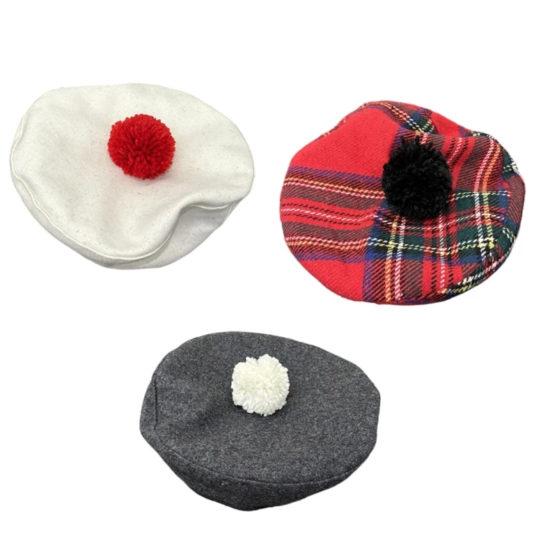 Newsboys Hat for Little Girls with Pompoms Kids Cabbie Hat Lovely Painters Hat Winter Autumn Sweet Bonnet Warm Headwear