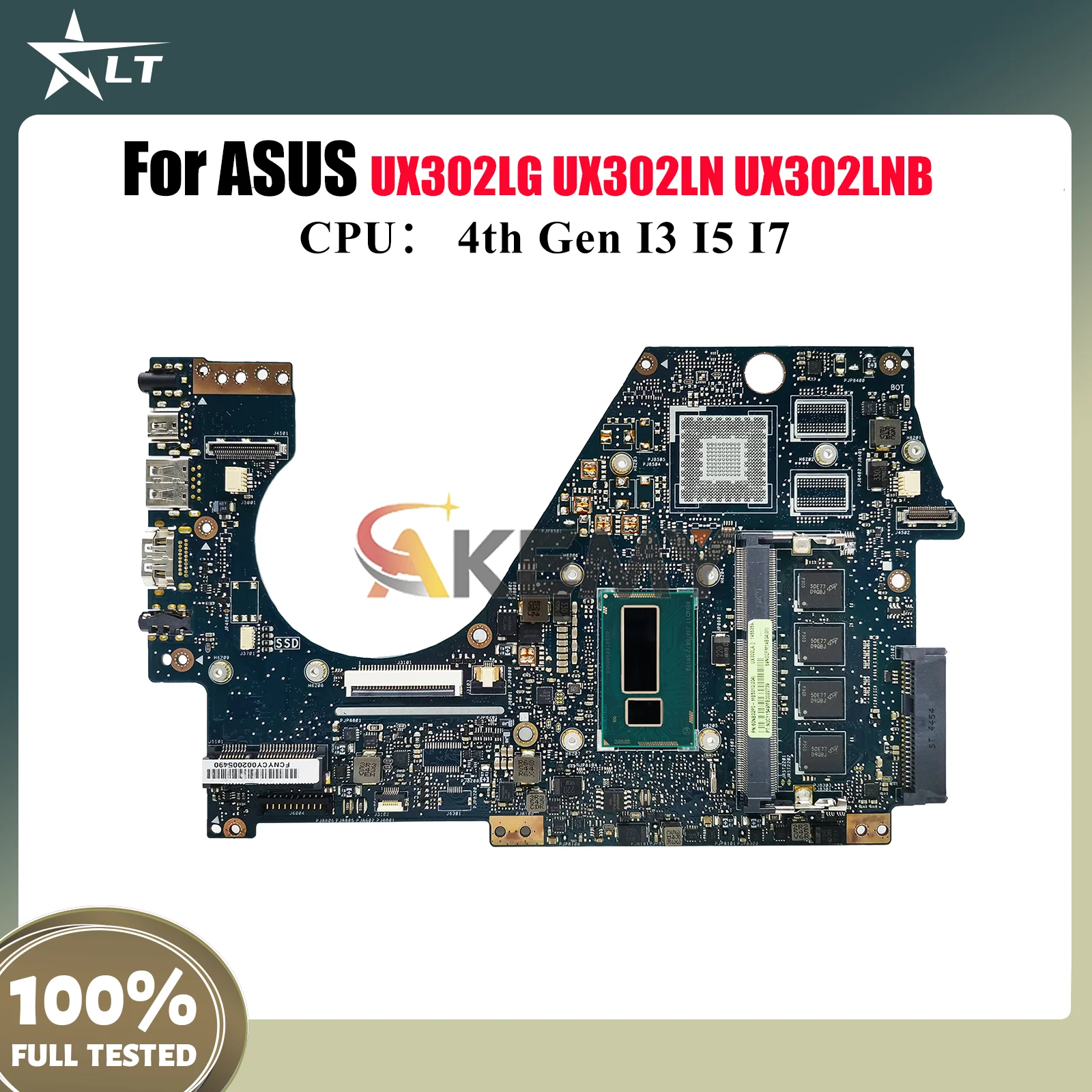

UX302LA Материнская плата для ноутбука ASUS ZenBook UX302LNB UX302LA UX302LG UX302LN UX302L Материнская плата с процессором I3 I5 I7 ОК быстрая доставка