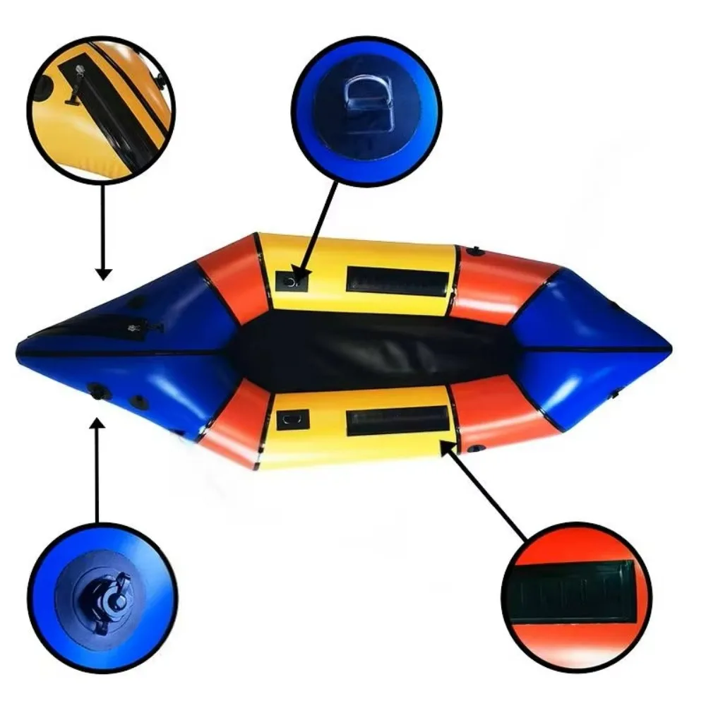 الصيد كاياك طوف قارب قابل للنفخ مقاومة للاهتراء للطي المواد البلاستيكية 2 شخص وسادة هوائية قارب التجديف #1