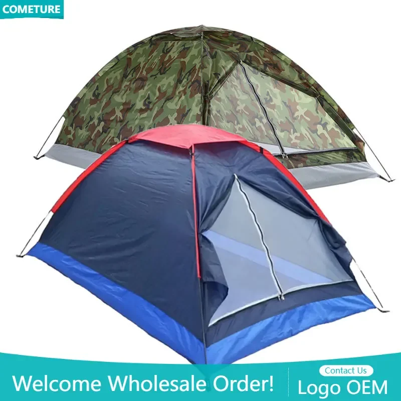 

Outdoor Travel Windproof Waterproof Awning Tent Single Layer Beach 2 Persons Camping Summer Hiking Fishing Tent