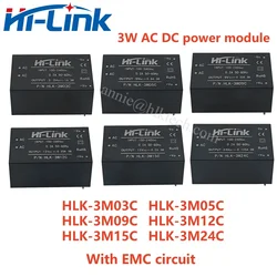 Hilink New 220V to 3.3V 5V 9V 12V 15V 24V 3W C Series AC DC Built-in EMC Circuit  Isolated Power Supply Module HLK-3M05C