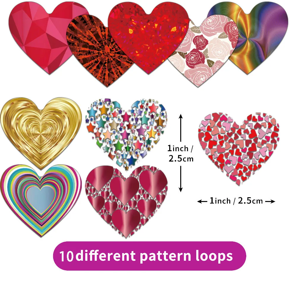 500PCS Creative Shining Love Roll Stickers, Account Decoration, DIY Skateboard Notebook, Water Cup Waterproof Stickers