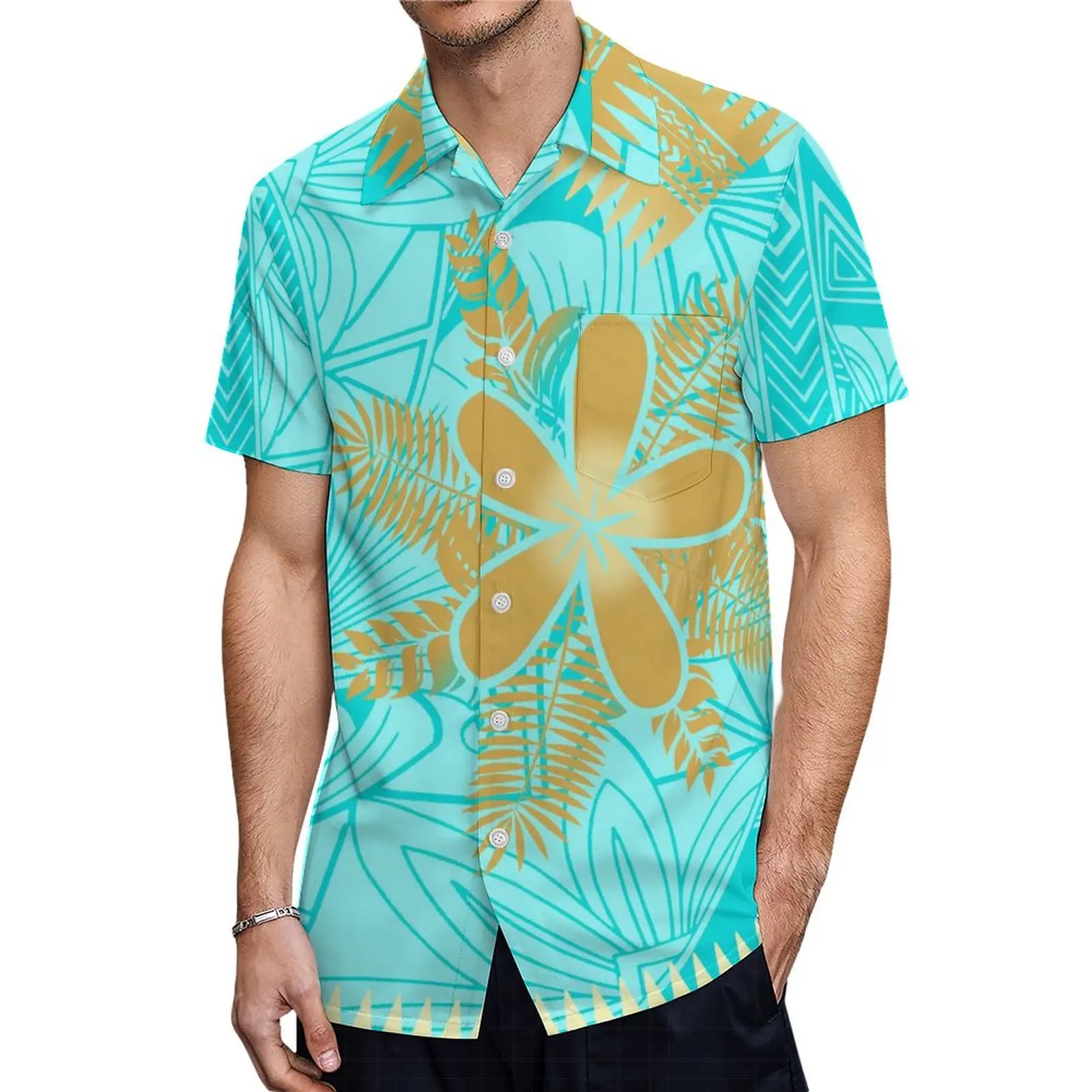 Abito da coppia stile isola Design polinesiano abito da donna a mezza manica vestito etnico puretasi e camicia da uomo hawaiana