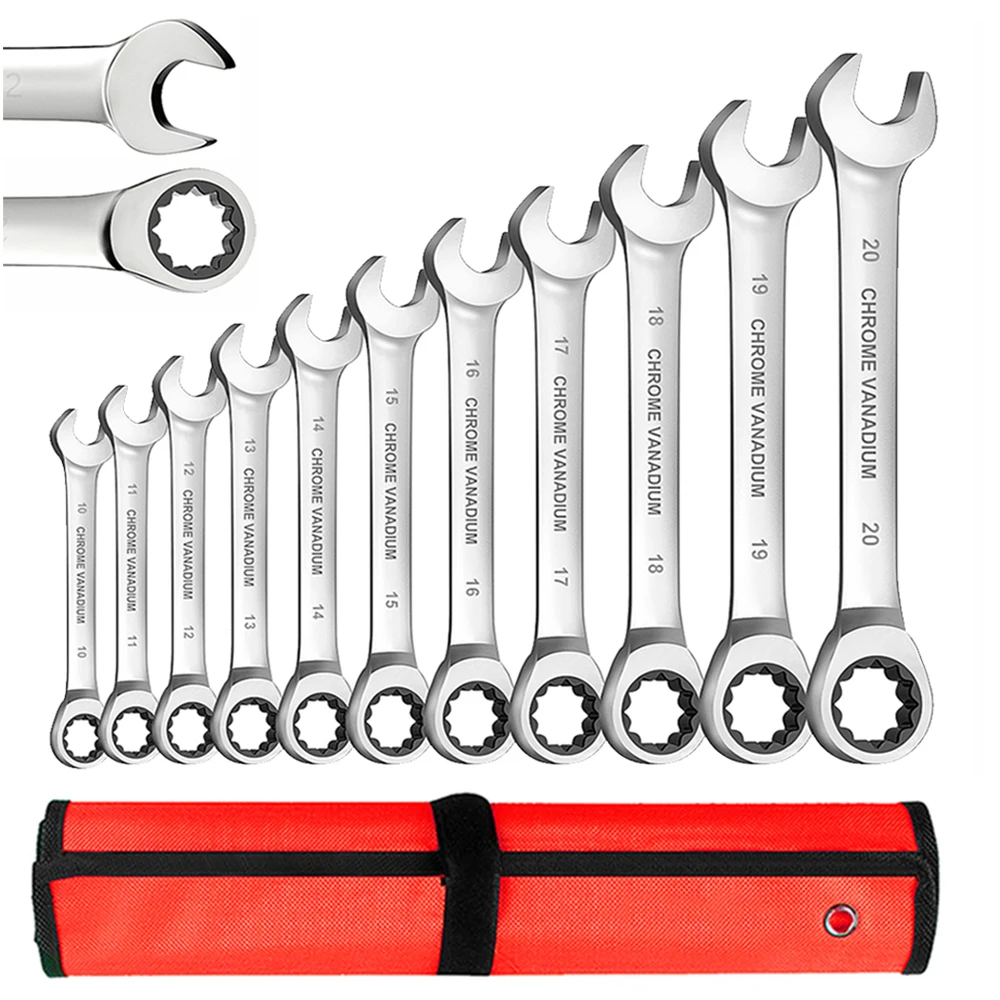 

Windsails Ratchet Wrench Set 72 Tooth Gear Ring Torque Socket Wrench Set Metric Combination Ratchet Spanners Set Car Repair Tool