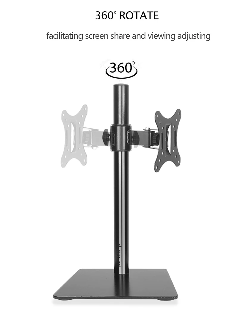DL-AOC3 10'-27' 25' Höhenverstellbarer 15kg Metall-Basis Monitorständer für Einzelbildschirm – Detail 8