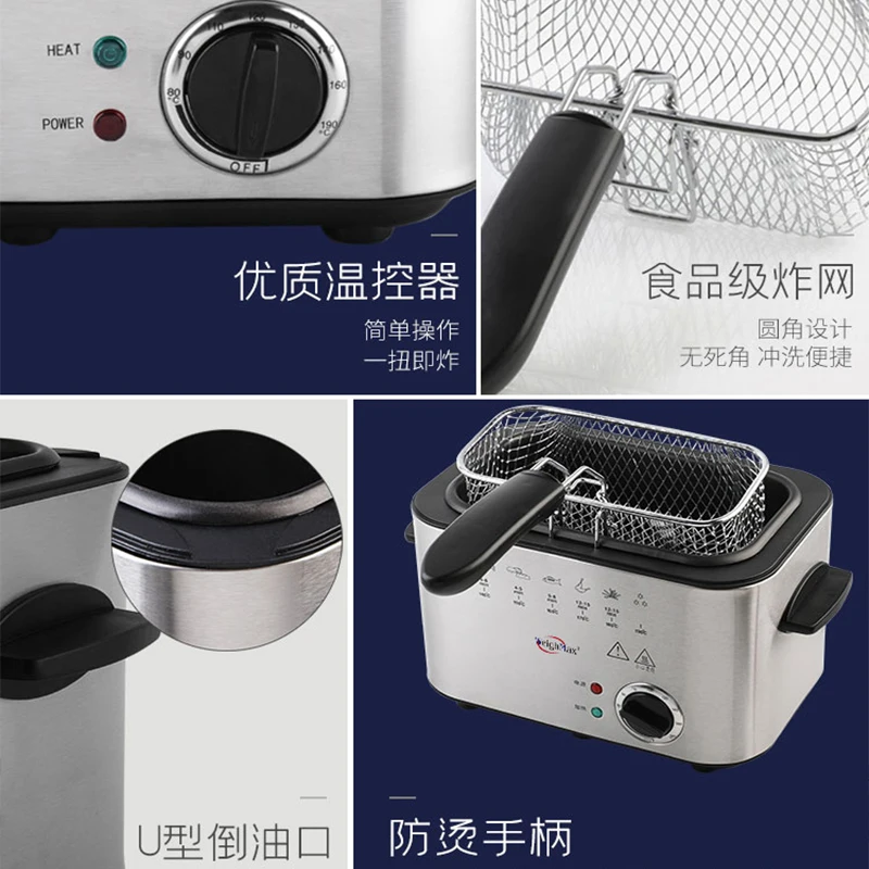 Friggitrice domestica automatica friggitrice elettrica multifunzione commerciale friggitrice a risparmio di carburante attrezzatura da cucina commerciale