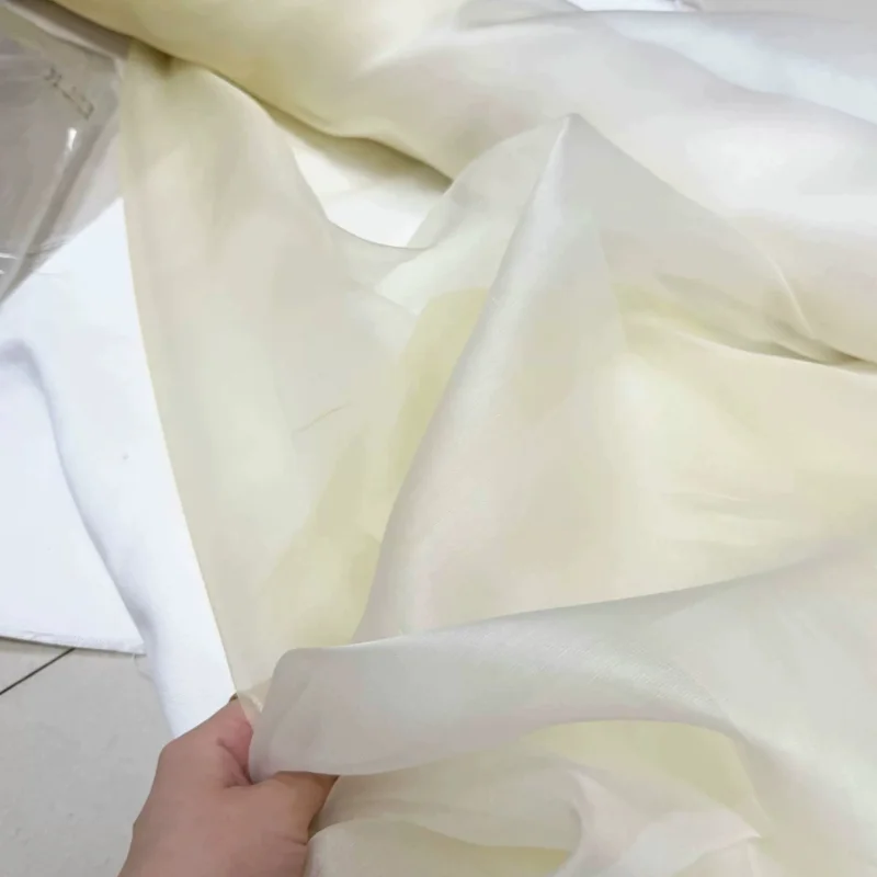 100%Mulberry Silk Organza Fabric Dreamy Gradient Lightweight Spring Summer Breathable Dress Handmade DIY Home Craft Material view 5