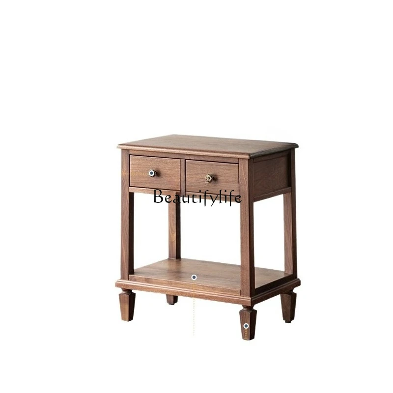 

All Solid Wood Bedside Table American Minimalist Solid Wood Storage Storage Cabinet Side Table