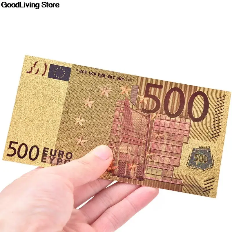 3/4/5/7/8/10pcs fake money EUR Gold Banknotes in 24K Gold Fake Paper Money for Collection Euro Banknote Sets billet euro 11Style