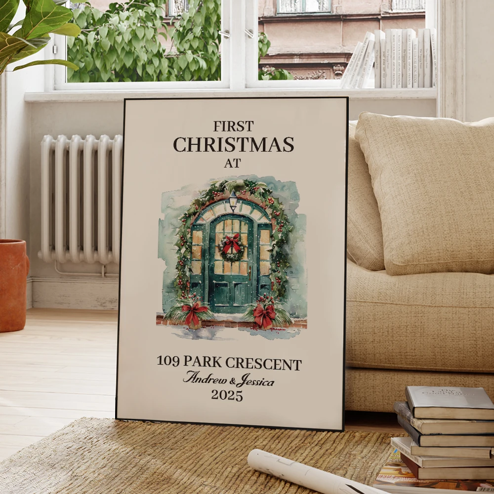 1pcs Personalized Custom Name Memorial Christmas Party Wall Art Print Picture For Christmas Living Room Kids Home Decor Gift