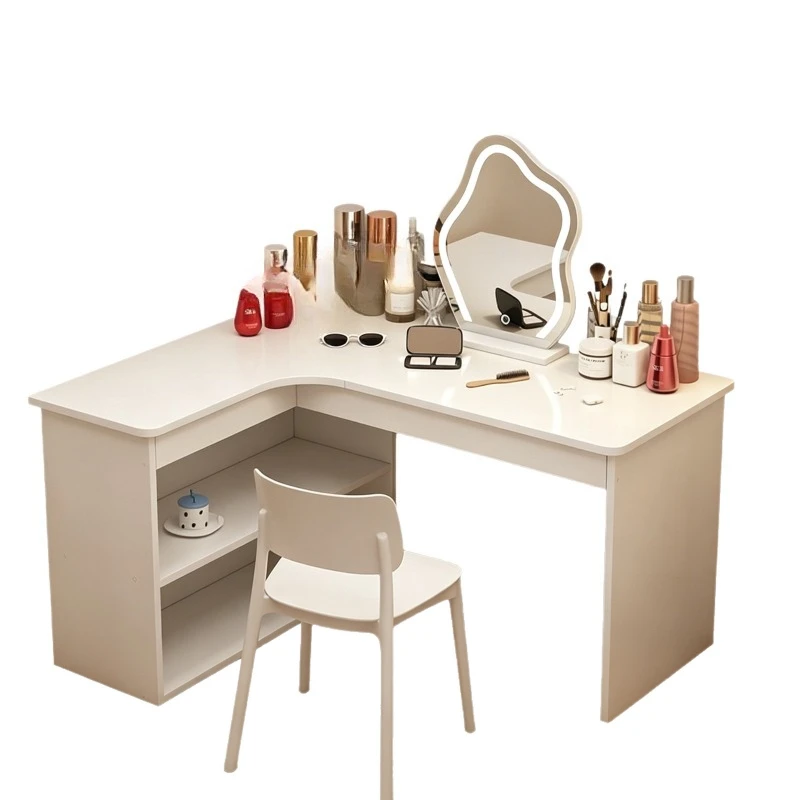 Corner dresser storage cabinet integrated desk two-in-one storage rack