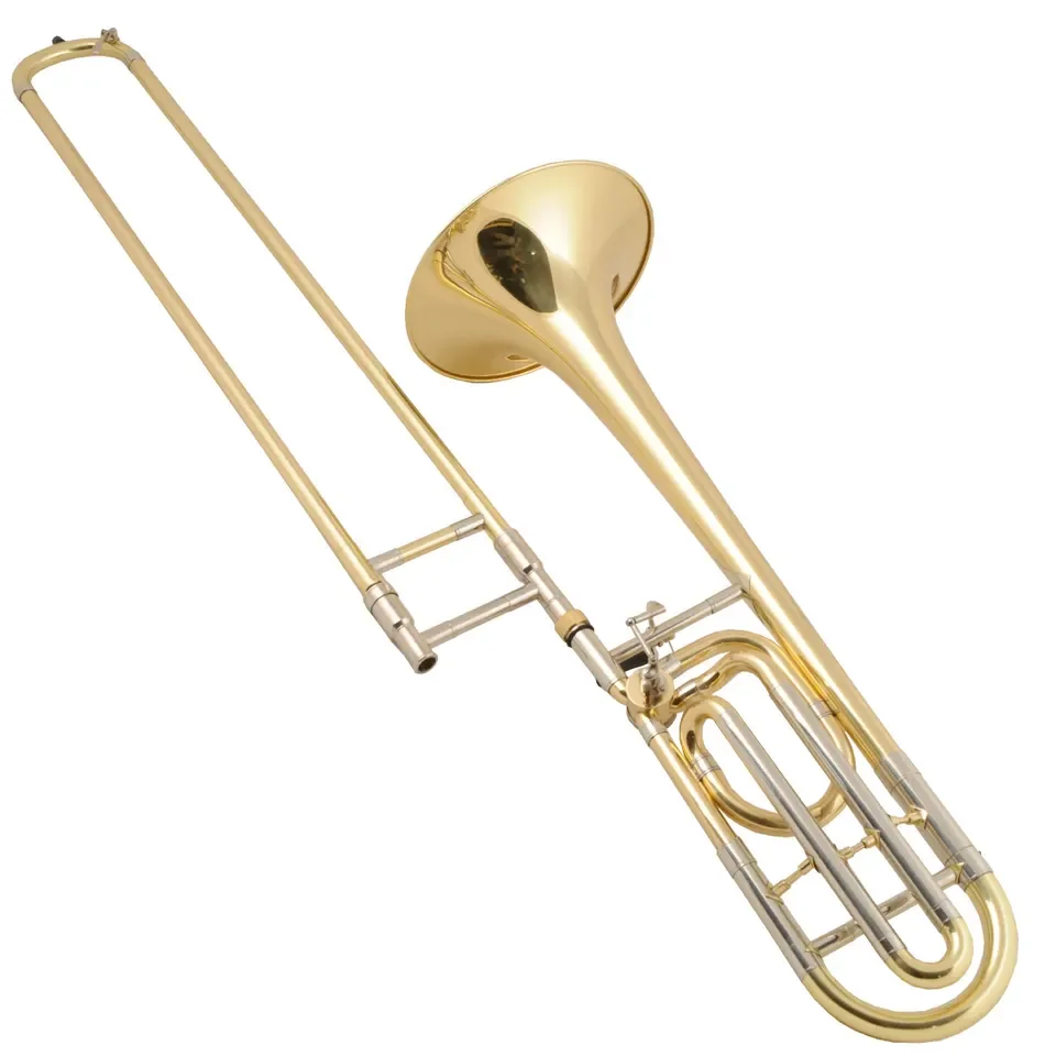 Gold Tuning Slide Tone Profesional Brass Musical Instrument Bb/F Tenor Trombone With Case