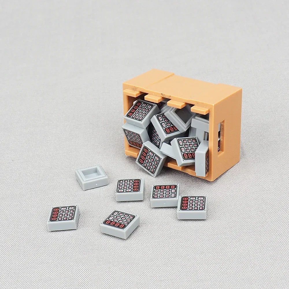 MOC 10 個 3070 黒赤電卓デジタルパターンプリントビルディングブロック 3070pb 車両車機械おもちゃ子供の誕生日ギフト