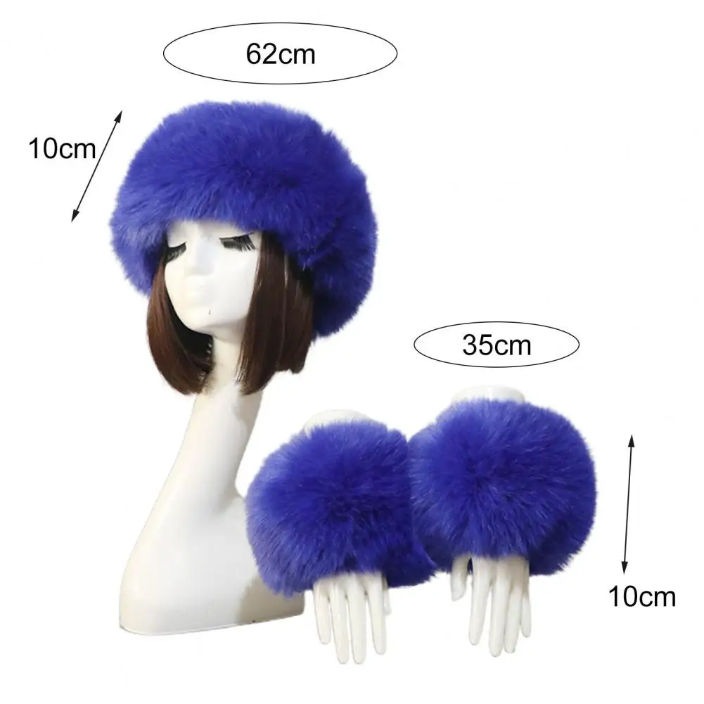 1 Set Hat Wrist Sleeves  Plush   Hat Gloves Empty Top No Brim Hat Elastic Wristband