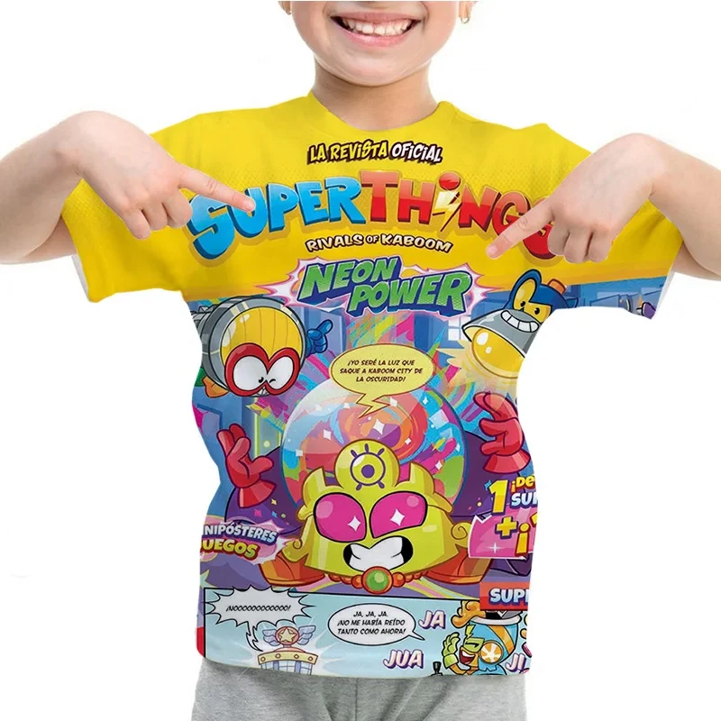 New SuperThings MUTANT BATTLE Kids T Shirt Cartoon Print Boy Girls Summer Tops Superzings O-Neck Tees Children Men Short Sleeve