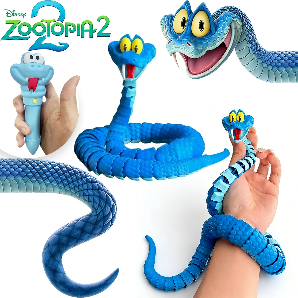 

New Zootopia 2 3D printing props Articulated Simulation Toy Snake Serum test tube pen Model Toys Cosplay Movie props Gifts
