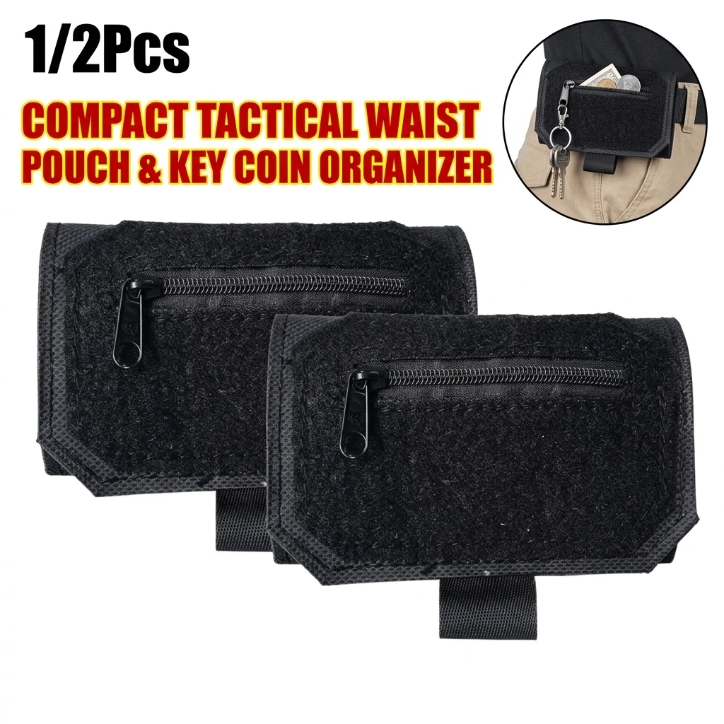 1/2Pcs Hidden Travel Waist Pouch, Anti-Theft Money Belt for Cash & Cards, Compact EDC Belt Bag, Tactical Security Wallet