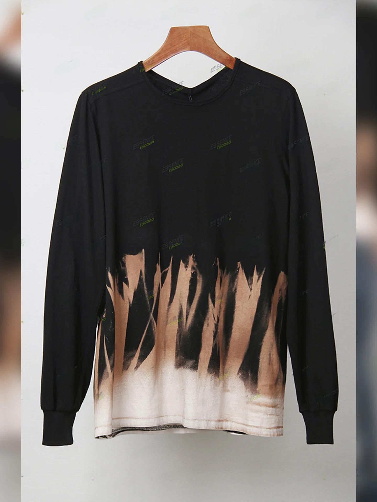 

RO Dark Pioneer Flame Camo Sweatshirt Casual Base Layer Men's Fashion High Street Hip Hop Loose Fit Long Sleeve round Neck
