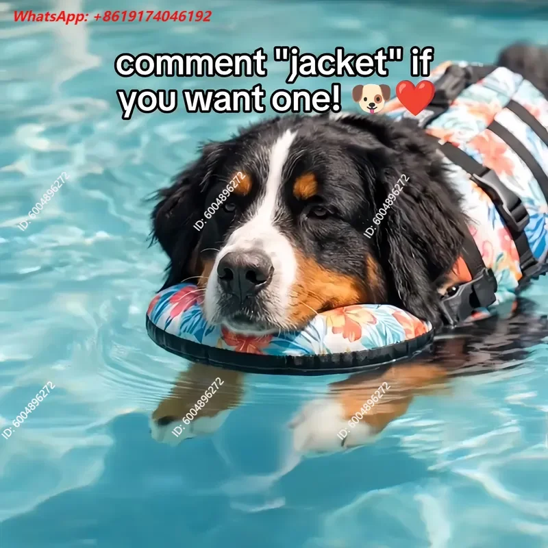 Dog Life Jacket with Chin Support Swimming Suit for Medium and Small Dogs Buoyancy Vest Anti Drowning Pet Water Safety Gear