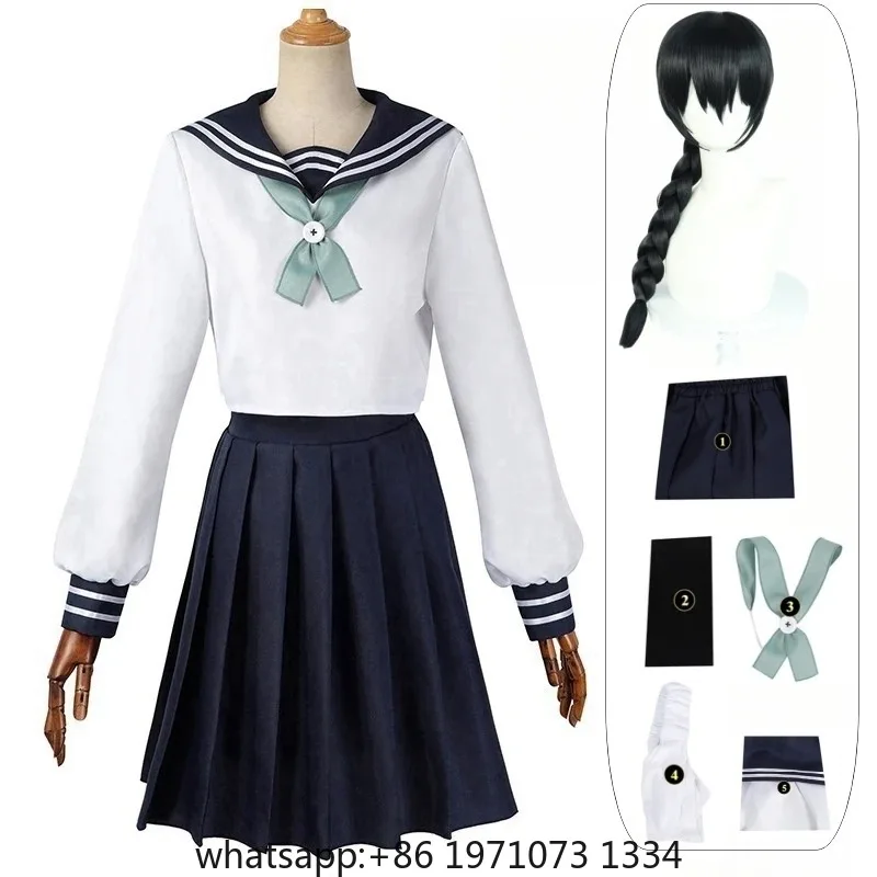 Disfraz de Anime Jujutsu Kaisen Amanai Riko, disfraz de Halloween para mujer, ropa, falda de uniforme escolar