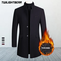 Winter Jackets Men Wool Blends Coats Solid High Quality Streetwear Business Thicken Woollen Overcoat Men's Clothing 4XL