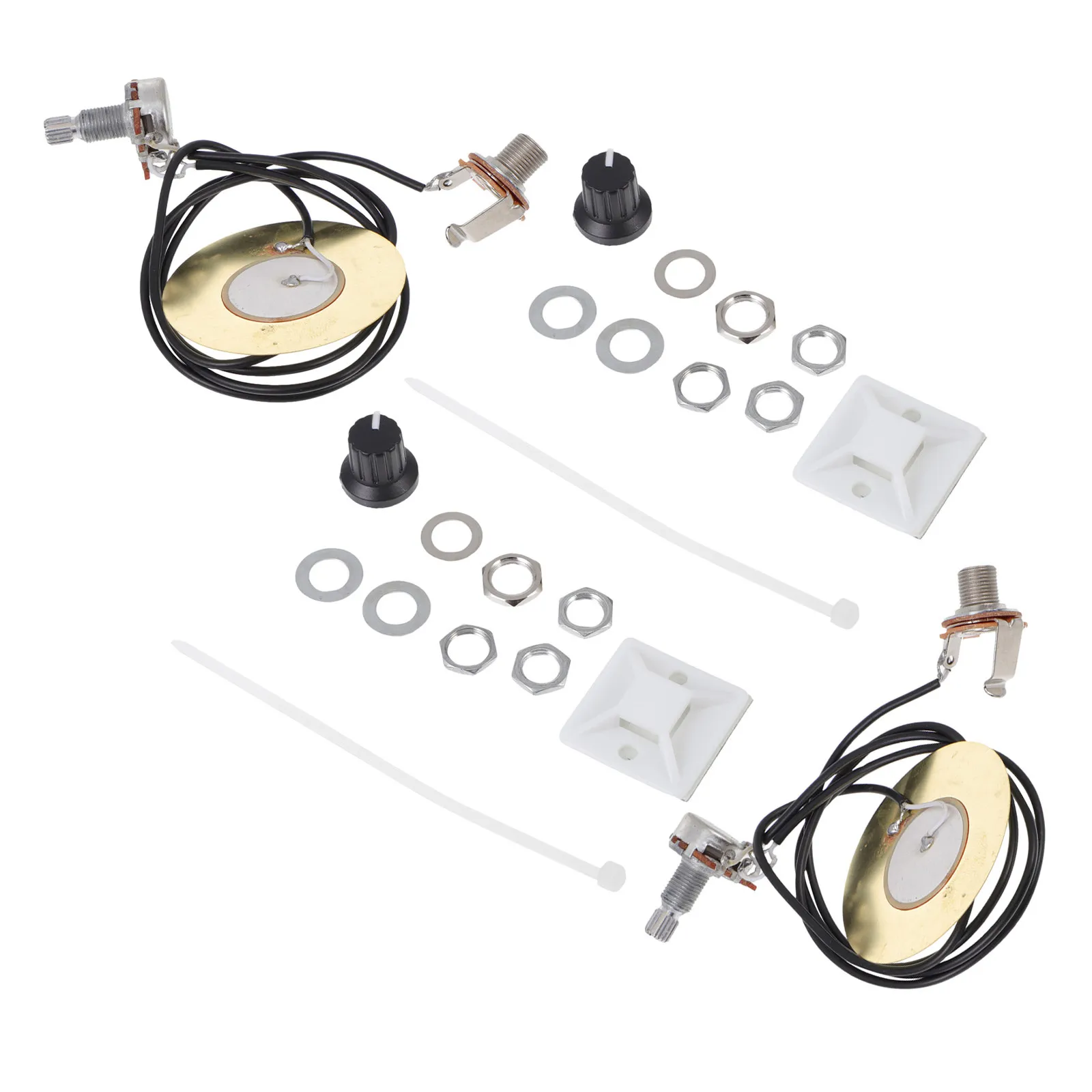2Set Professional Acoustic Guitar Pickup Kit Piezo Transducer 50Mm Natural Sound Reproduction Stable Signal Volume Control Wide