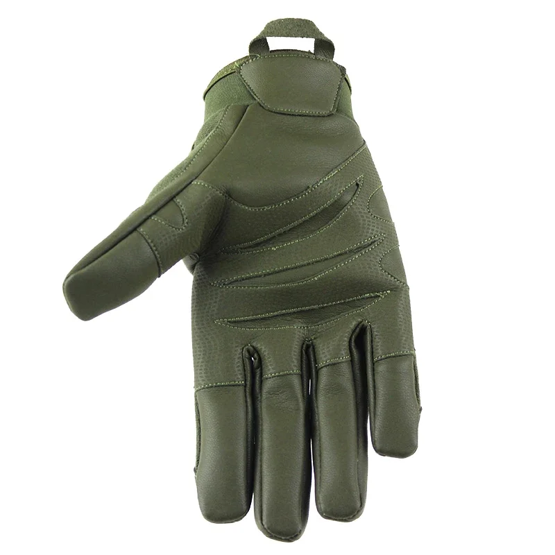 Russian Emr 6sh122 Outdoor Mountain Climbing Riding Wear-resistant Leather All Finger Tactical Gloves