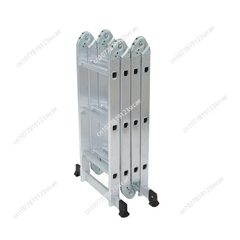 Aluminum Folding Multifunctional Ladder Large and Small Hinge Folding Aluminum Stairs Climbing Ladder  Telescopic Ladder