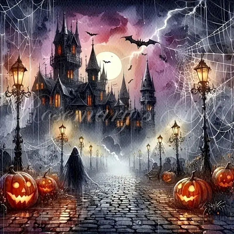

GATYZTORY Halloween Diamond Painting Kit Eerie Castle Figure Design for Beginners Adults Ideal for Wall Decor Halloween Decorati