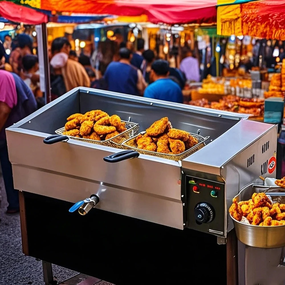 Heavy-Duty Professional Commercial Fryer for Donuts, Chicken & French Frying