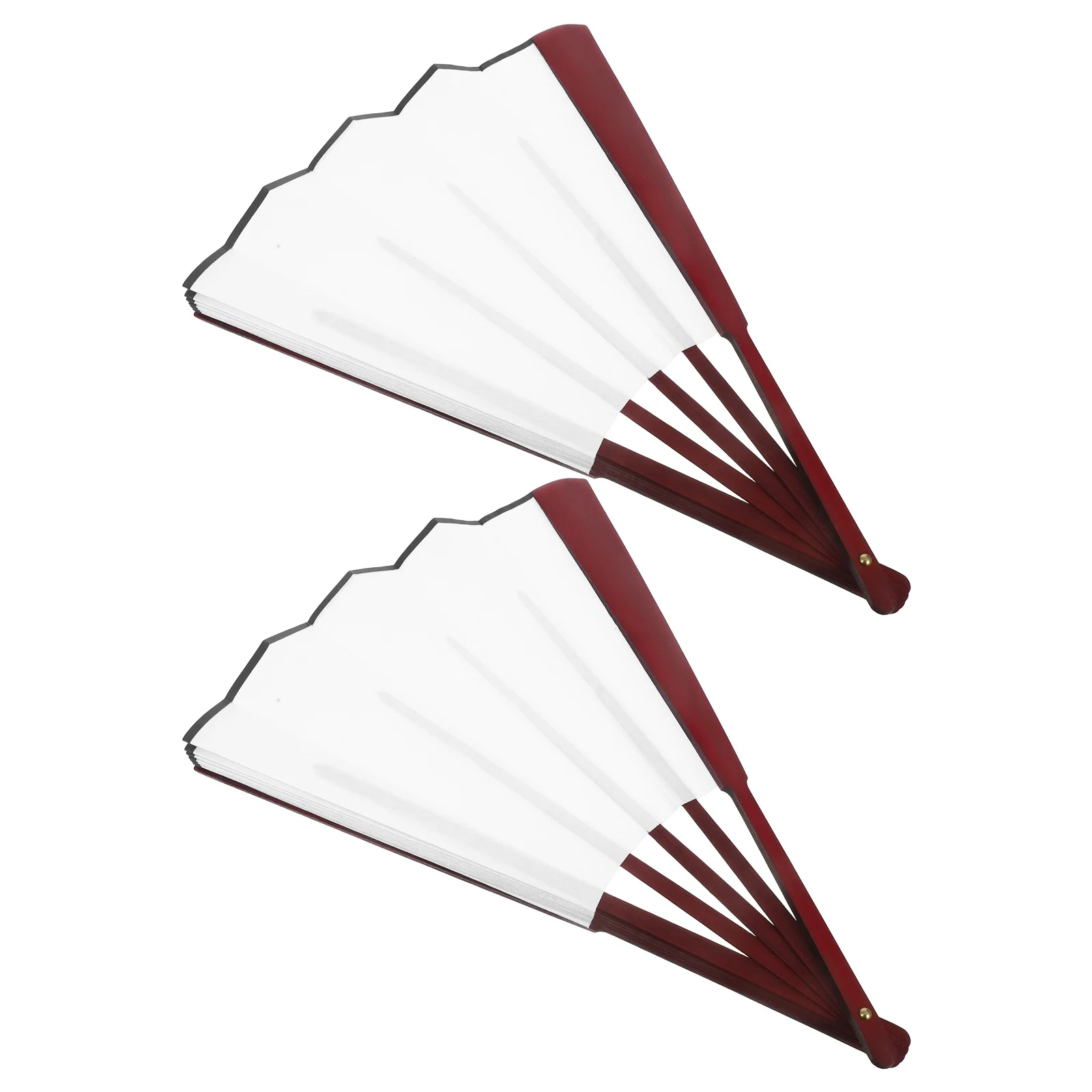 

2Pcs Handheld Fabric Folding Fans 10 Inch Blank DIY Fans Portable Travel Accessories Elegant Chinese Style Gifts
