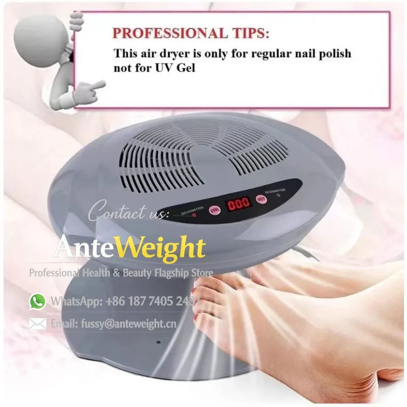 400W Hot & Cold Air Blow Nail Dryer Warm Cool Nail Polish Drying Machine Fan Manicure Vacuum Cleaner Smart Sensor