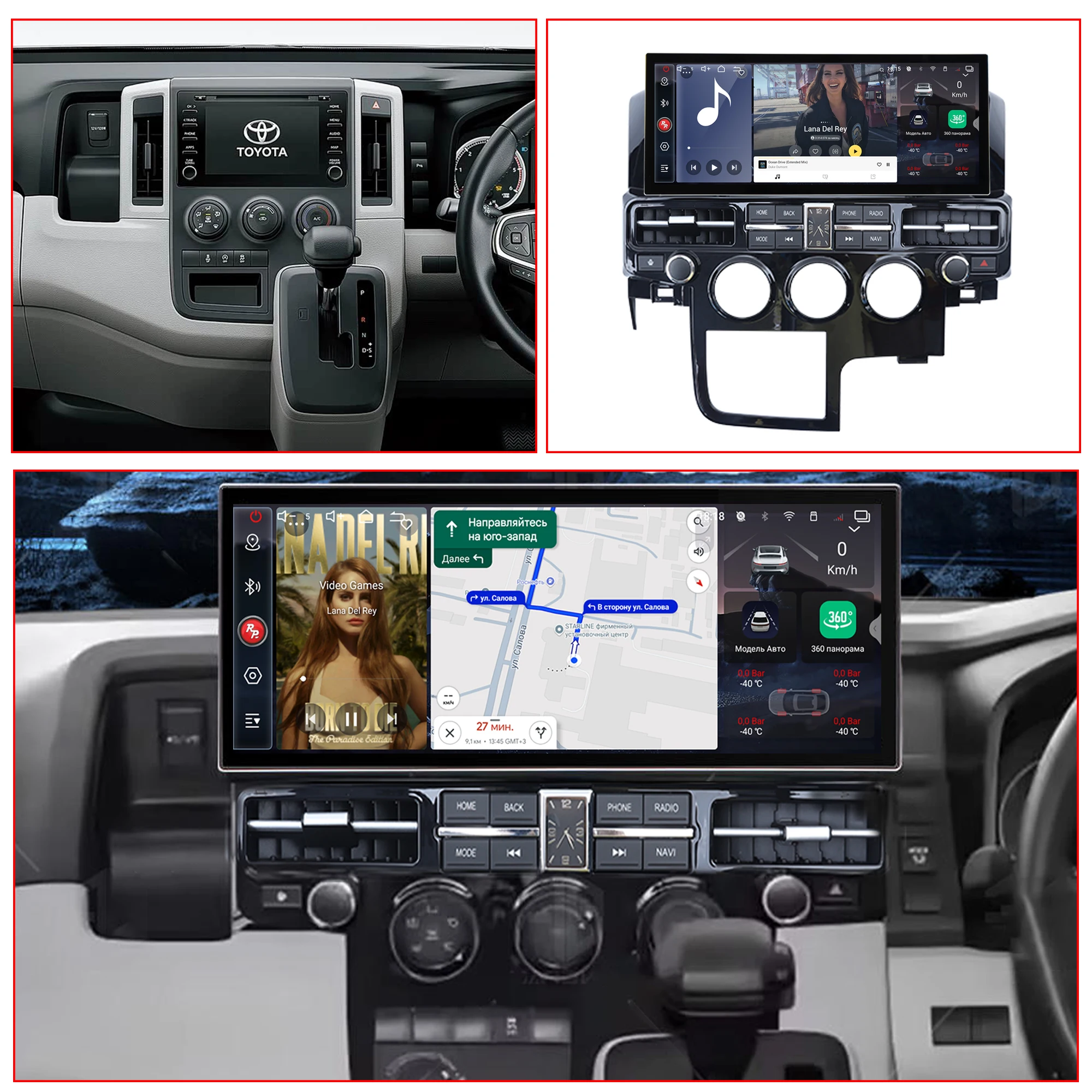 12.3 inch Redpower for Toyota Hiace GRANVIA 2019-2021 RHD Crystal Sound 850 Pro Max Android Car Radio Player Screen CarPlay DVD