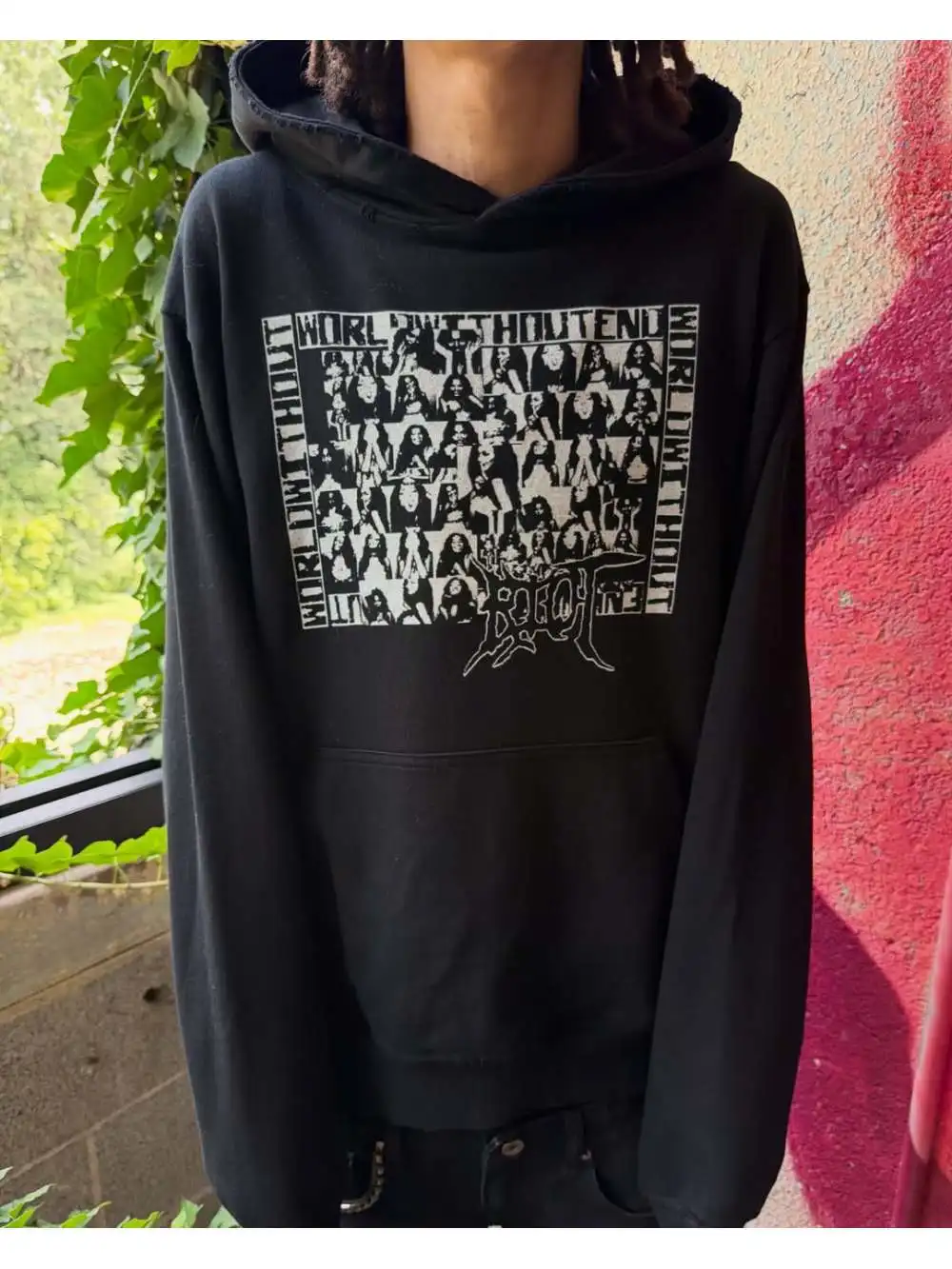 New autumn and winter retro punk metal band portrait printed hoodie, gothic Y2K street casual trend, niche unisex subculture INS