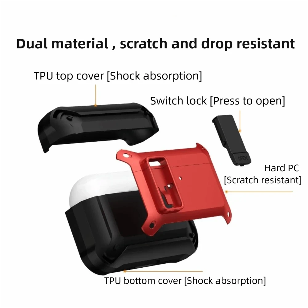 حافظة قفل أمان Airpods Pro 3 حافظة واقية مضادة للصدمات مع حبل طقم منظف لملحقات حافظة Airpods Pro3