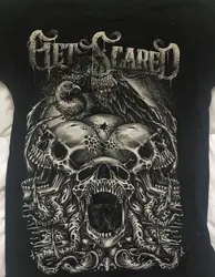 Vintage Get Scared Band Men T-shirt Black Short Sleeve All Sizes S-5XL BR5442