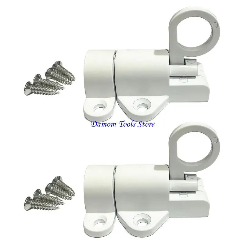 57BE 2Pcs High Strength Latches Window Gate Security Pull Rings Automatic Latches Lock Door Hardware Easy to Use