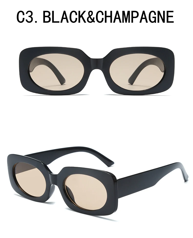 Vintage-Sonnenbrille mit quadratischem Rahmen, modisch, trendig, heiß, für Männer und Frauen, beliebt, Retro-Hip-Hop, weiblich – Detail 8