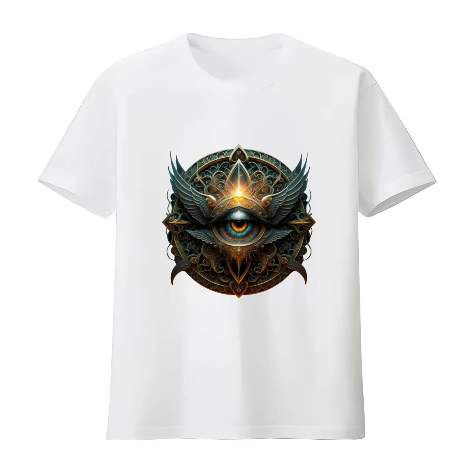Eye of Knowledge T-Shirt Summer Casual Cotton Tee Oversized Streetwear Tops Vintage Graphic Print Loose Fit Short Sleeve