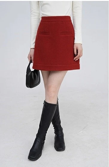 Women Elegant High Waist A-Line Mini Skirt Slim Fit Short Skirt Chic Autumn Winter Skirt for Lady Office Street Casual Wear