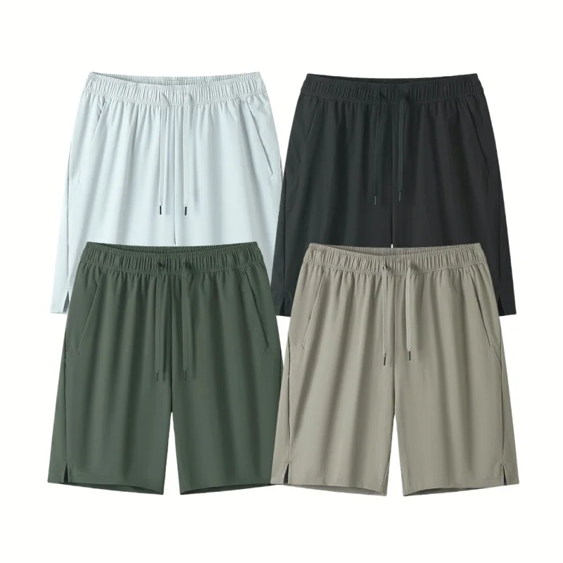 

Мужские спортивные брюки-капри с эластичным поясом, дышащие, 3D-крой, быстросохнущие, летние, новые, повседневные, прямого кроя