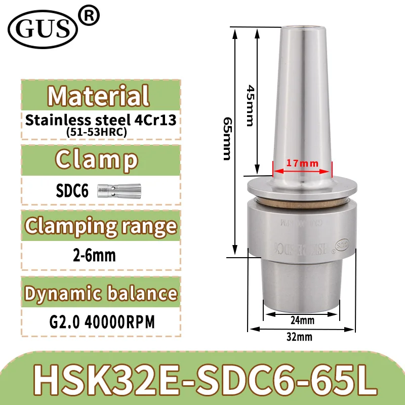 プルツールホルダー、リアドローディーホール加工ツール、高精度CNC旋盤、hsk25e hsk32e hsk40e、sdc6、sdc8