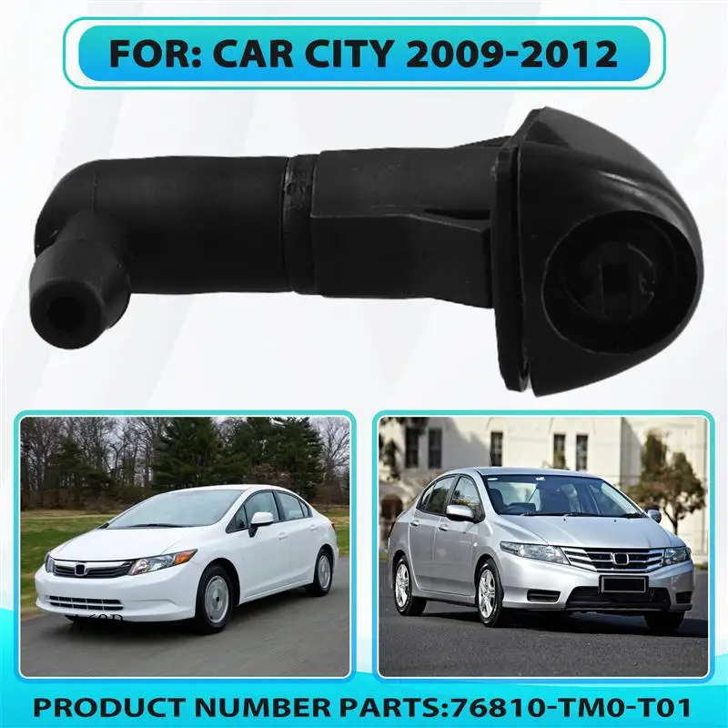 

AR-2Pcs Car Front Windscreen Washer Nozzle Jet 76810-TM0-T01 For Honda City 2009-2012 Hood Windscreen Washer Spray Jet