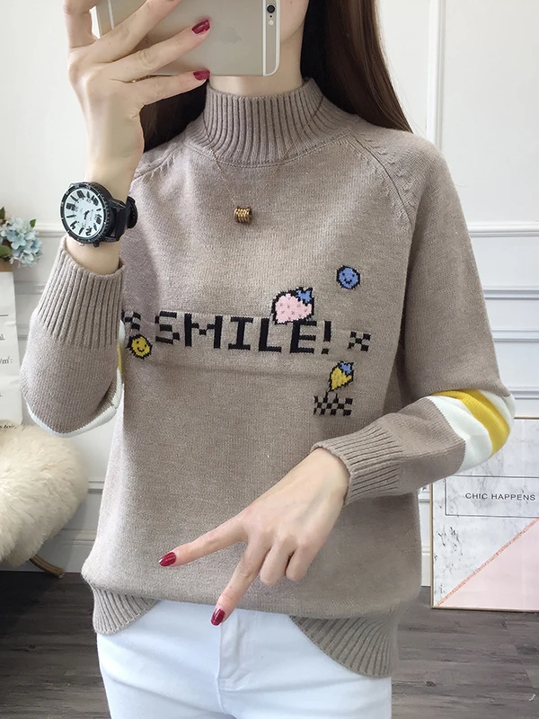 Suéter de Lana uesa para Niñas Estudiantes de Secunia, Estilo Universitario Otoño Invierno, Estilo Dulce con Lazo de Mar...